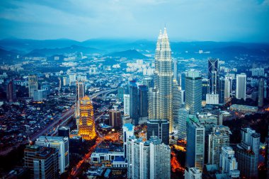 Kuala Lumpur, Malezya, 22 Kasım: Kuala Lumpur manzarası, gece, Tv Tower 22 Kasım 2014 Merkezi kenti