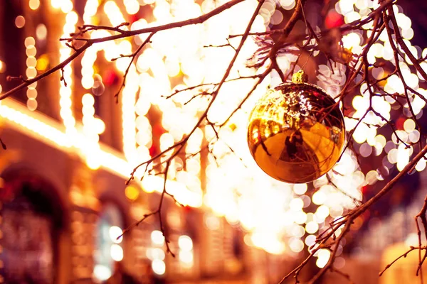 Illuminazioni festive nelle strade della città. Natale a Mosca, Russia. Piazza Rossa — Foto Stock