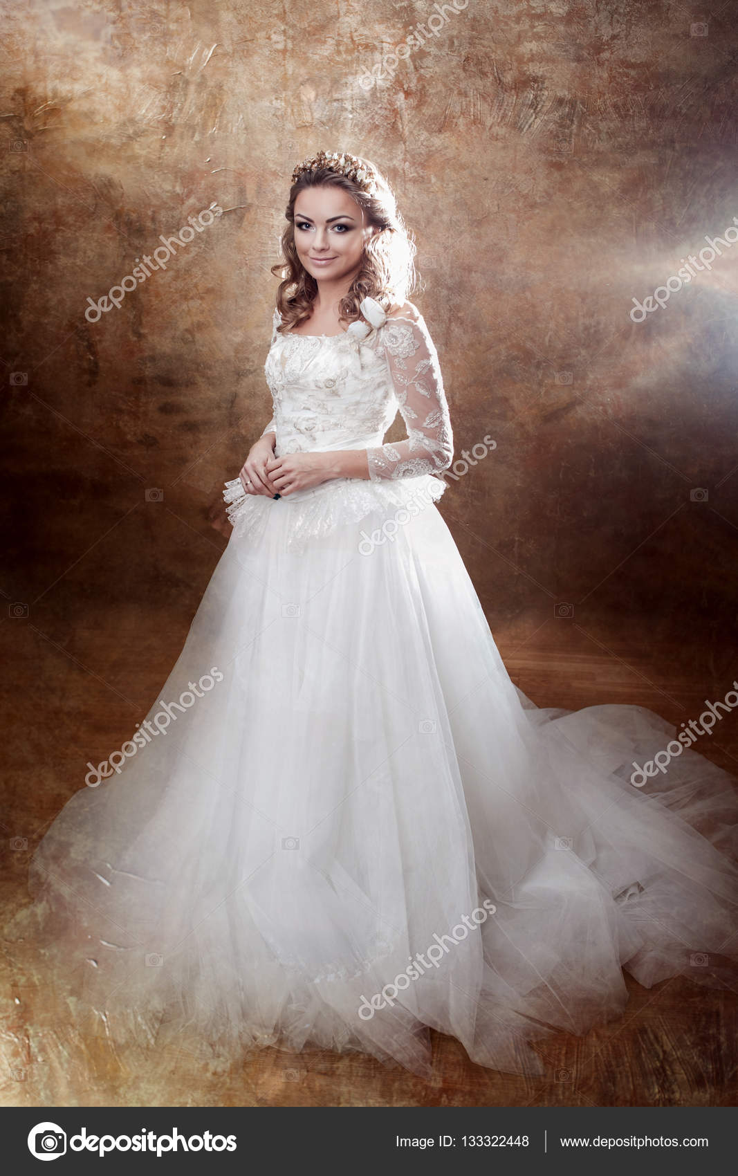 beautiful girl in bridal dress