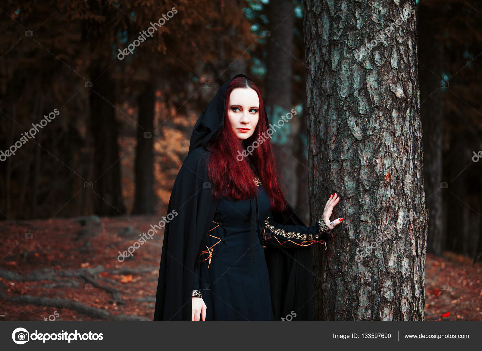 Disfraz de Halloween con capucha para hombre y mujer, capa verde de elfo  del bosque, bruja