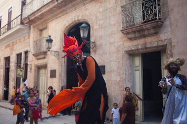 Havana, Küba - 3 Kasım 2012: Street karnaval Havana, Küba'nın başkenti