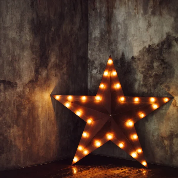 Звезда света на текстурированном фоне, дизайнерская лампа — стоковое фото