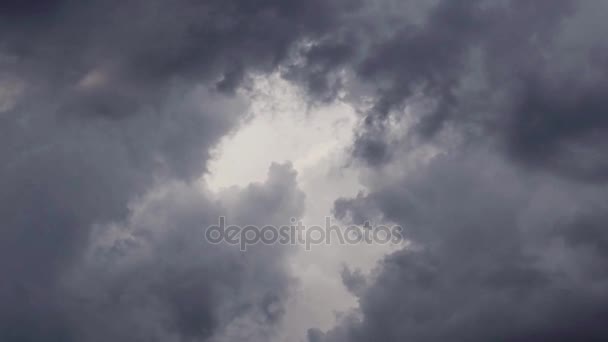 Ciel orageux. Le mouvement des nuages sombres 