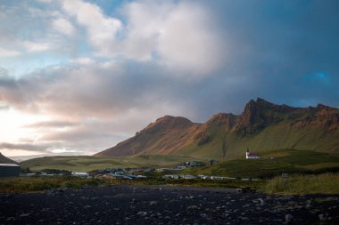 İzlanda, siyah plajları. Güzel manzara