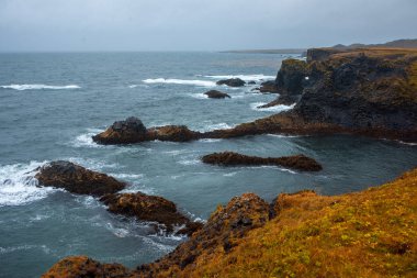 Djupalonssandur plaj Snaefellsnes İzlanda. İzlanda, güzel Kuzey manzara
