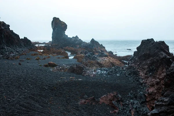 Djupalonssandur пляж Snaefellsnes Ісландії. Ісландія, красиві пейзажі Північної — стокове фото