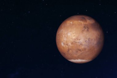 Mars gezegeni Güneş sistemi. Nasa tarafından döşenmiş bu görüntü unsurları.
