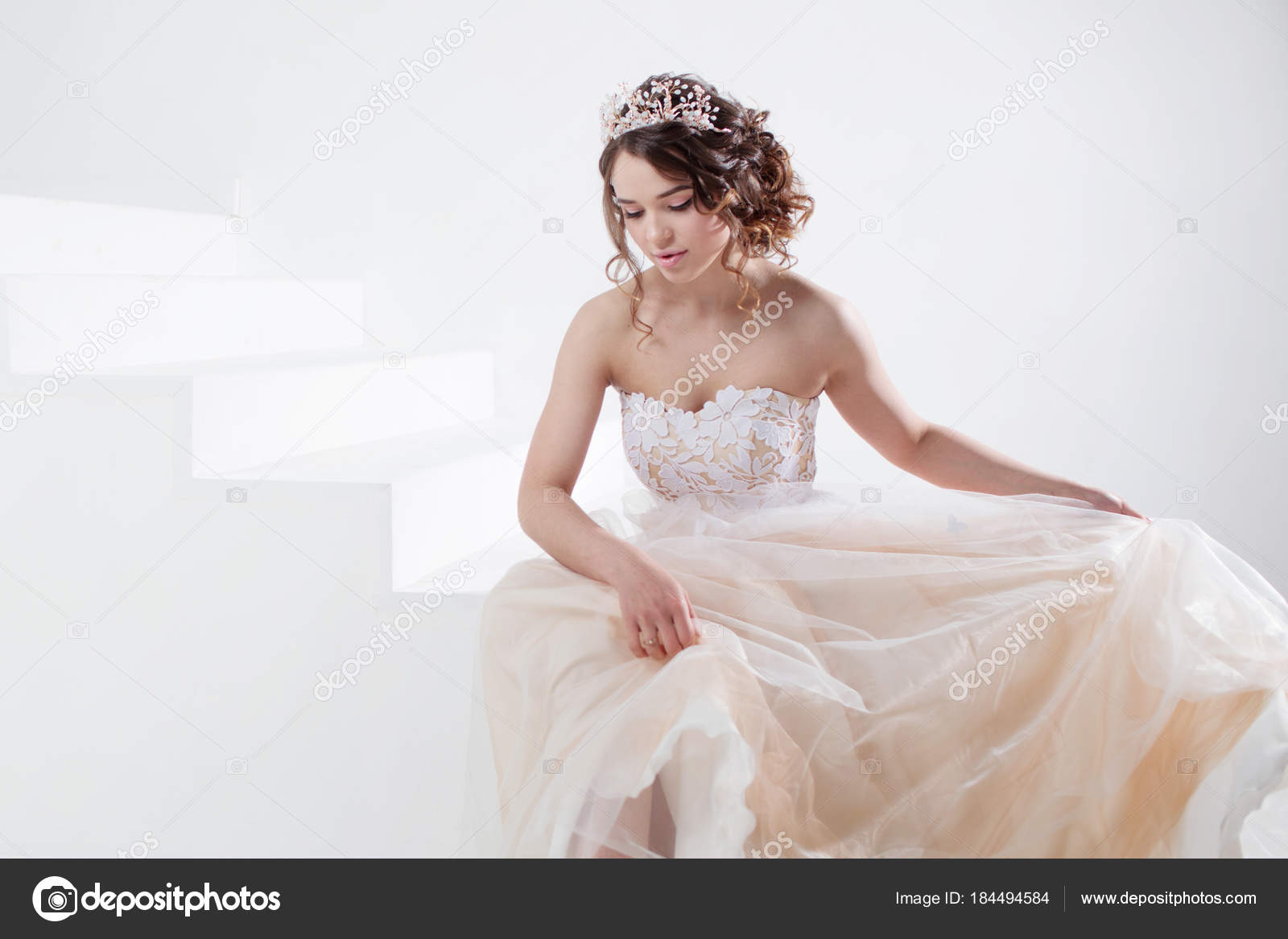 Concept Of Bride Going Towards Future Happiness Beautiful Girl In