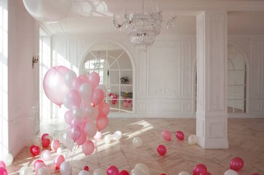 Şirin arka plan, Klasik Oda pembe balonlu kimse