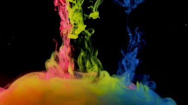 Suyun içinde pürüzsüz bir boya hareketi. Renk karıştırma, Rgb paleti