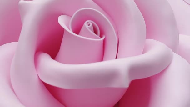 Big beautiful pink rose, artificial flower for decoration — Stock Video
