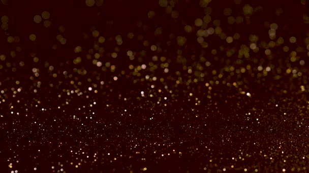 Gold glitter magic background. Defocused light and free focused place for your design. — ストック動画