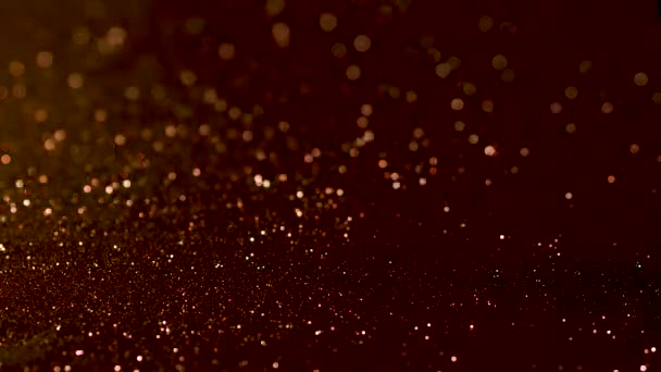 Gold glitter magic background. Defocused light and free focused place for your design. — 비디오