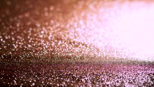 Gold glitter magic background. Defocused light and free focused place for your design. — ストック動画