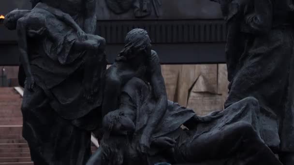 Αγία Πετρούπολη, Ρωσία - 25 Ιανουαρίου 2020: Μνημείο προς τιμήν των διαλειμμάτων της πολιορκίας του Λένινγκραντ — Αρχείο Βίντεο