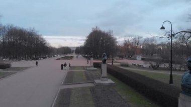 Saint Petersburg, Rusya - 25 Ocak 2020: St. Petersburg Moskova bölgesindeki Zafer Parkı,