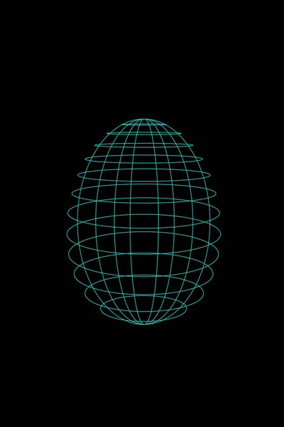 Digitális holografikus tojás fekete háttérrel. fogalom — Stock Vector