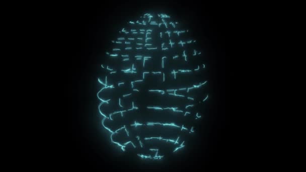 Digitalt holografisk æg på sort baggrund. koncept – Stock-video