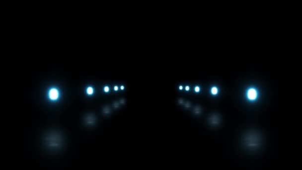 Tunnel futuriste mobile avec néons, piste de décollage ,