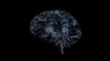 Yapay zeka, çip formunda sinirsel ağlar, insan beyni formunda bilgisayar beyni.,