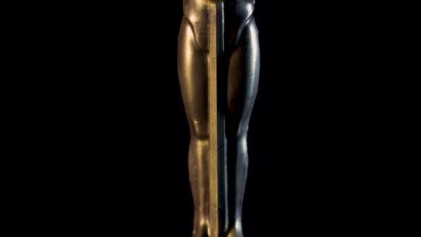 Oscar made of chocolate. The cinematographers achievement trophy, — Stock Video