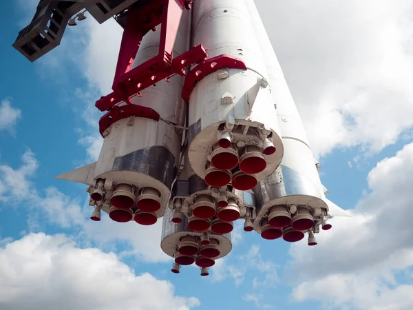 Detalle del motor del cohete espacial. Parte del cohete, primer plano . — Foto de Stock