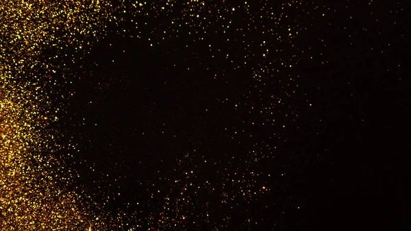 抽象的な休日の背景, Gold Stardust on black. — ストック写真