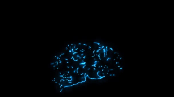 Struktura ludzkiego mózgu, koncepcja. Świecące neony — Wideo stockowe
