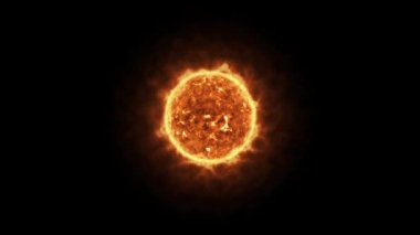 Güneş, bir yıldız veya siyah zemin üzerinde bir ateş topudur.