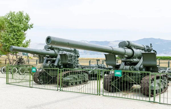 203 mm haubitsar tider av andra världskriget. Museum av milita — Stockfoto