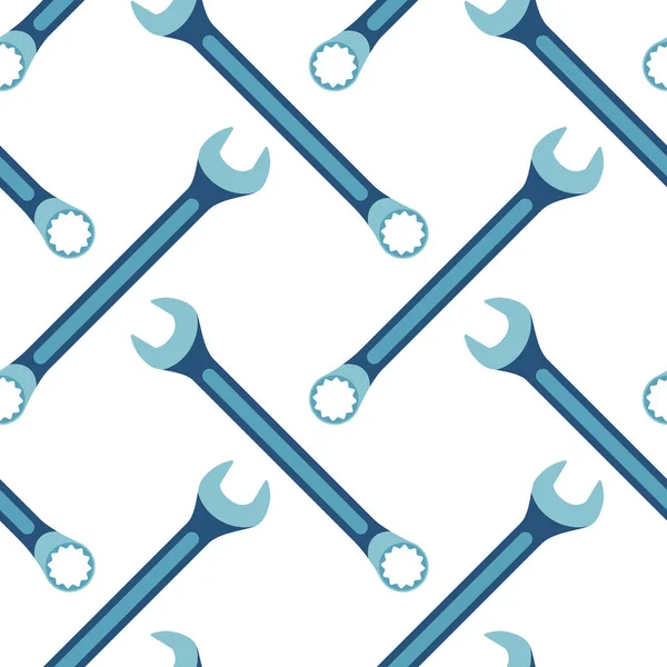 Seamless pattern of spanners on a white background. Vector. — ストックベクタ