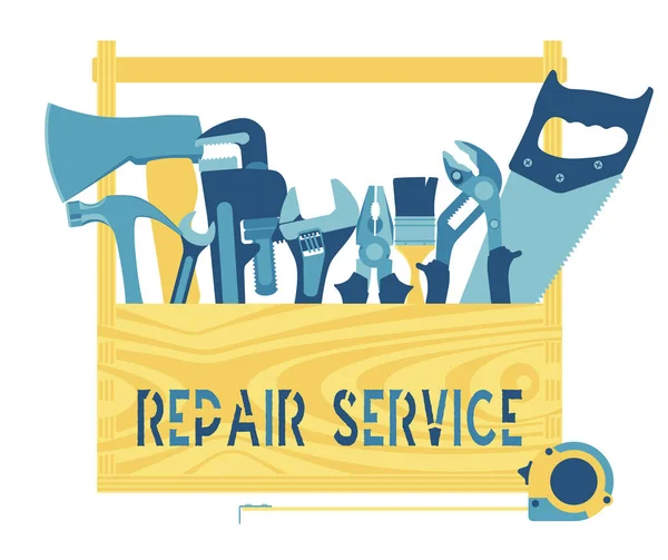 Alet çantası. Tamir için pankart. Vektör.