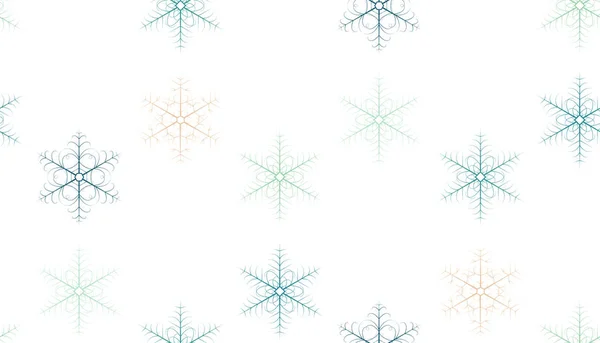 Weihnachten nahtlose Muster mit Schneeflocken auf weißem Hintergrund. — Stockvektor