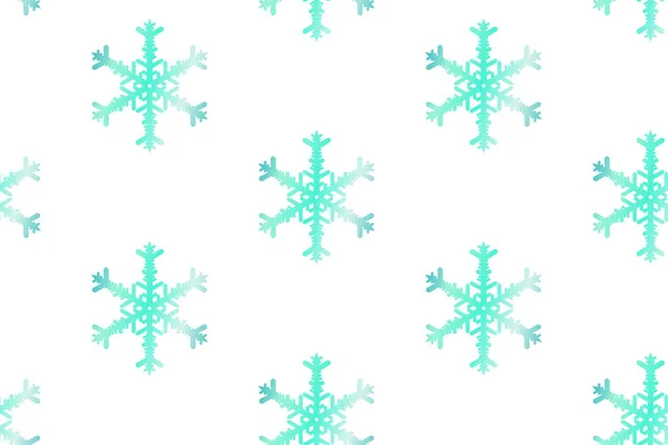 Natal padrão gradiente sem costura com flocos de neve no fundo branco . — Vetor de Stock