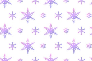 Kış, bembeyaz kar taneleri üzerinde, kusursuz eğimli desen. Noel arkaplanı. Vektör.