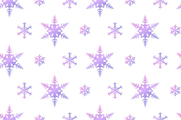 白い雪片と冬のシームレスなグラデーションパターン クリスマスの背景 ベクトル — ストックベクタ