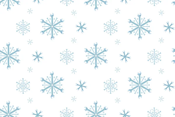 Natal padrão sem costura de ferramentas e fixadores dispostos na forma de flocos de neve. Fundo vetorial . — Vetor de Stock