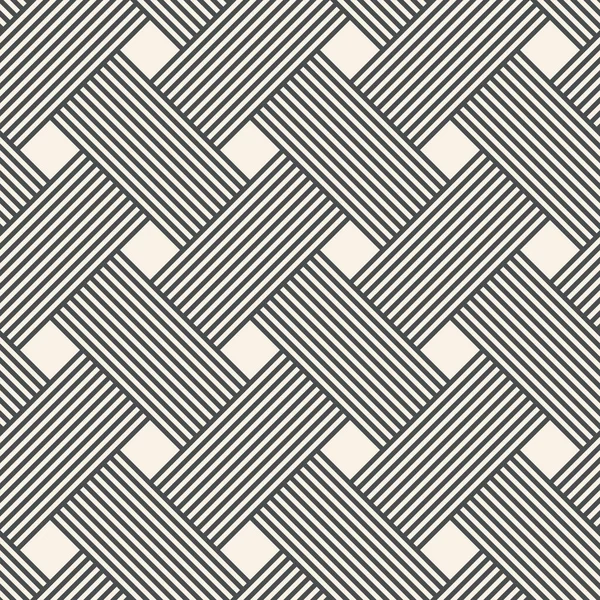 Se entrelazan en ángulos rectos líneas rayadas. Patrón geométrico abstracto sin costura. Vector — Vector de stock