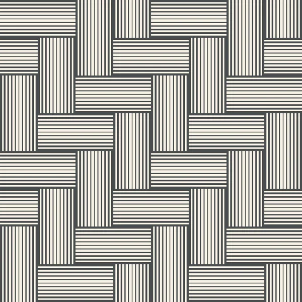 Interwoven at right angles striped lines. Abstract geometric seamless pattern. Vector. — 스톡 벡터