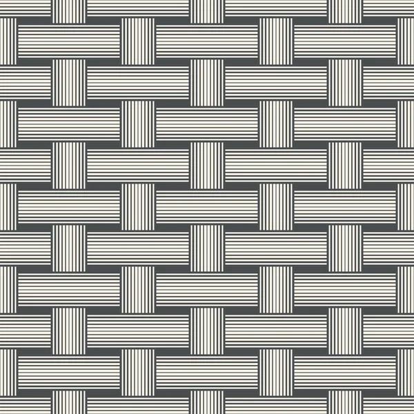 Interwoven at right angles striped lines. Abstract geometric seamless pattern. Vector. — 스톡 벡터