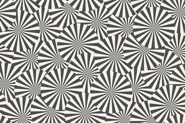 Gestreepte cirkels. Abstract geometrisch naadloos patroon. Vector. — Stockvector