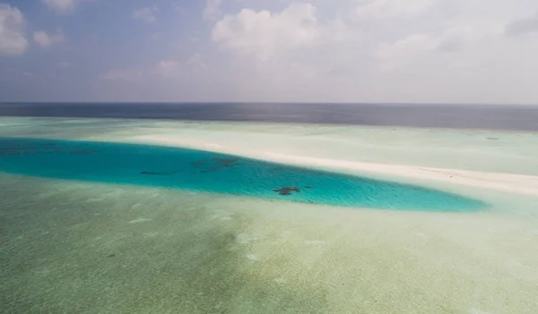 Wspaniałe kolory Oceanu Indyjskiego, Malediwy — Zdjęcie stockowe
