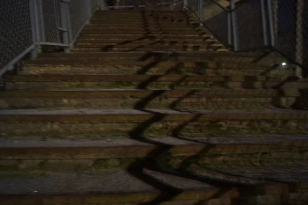 stairs up in the night darkness
