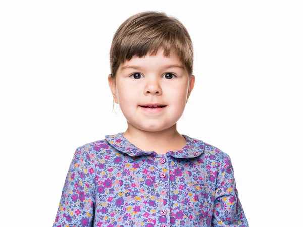 Känslomässiga porträtt av liten flicka — Stockfoto