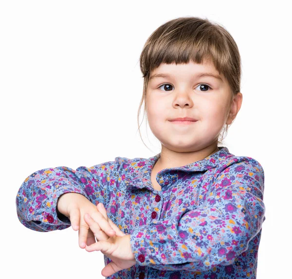 Retrato emocional de una niña — Foto de Stock