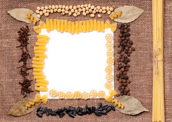 Ruwe macaroni frame voor tekst — Stockfoto