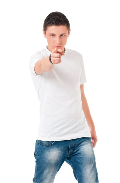 Hombre con camiseta en blanco —  Fotos de Stock