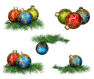 Noel baubles kümesi