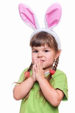 tavşan kulaklı küçük kız