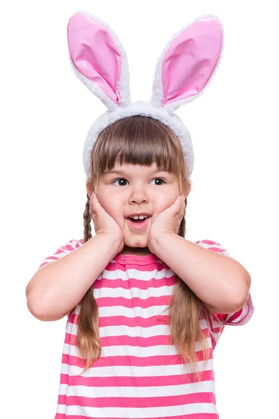 兔子耳朵的小女孩 — 图库照片